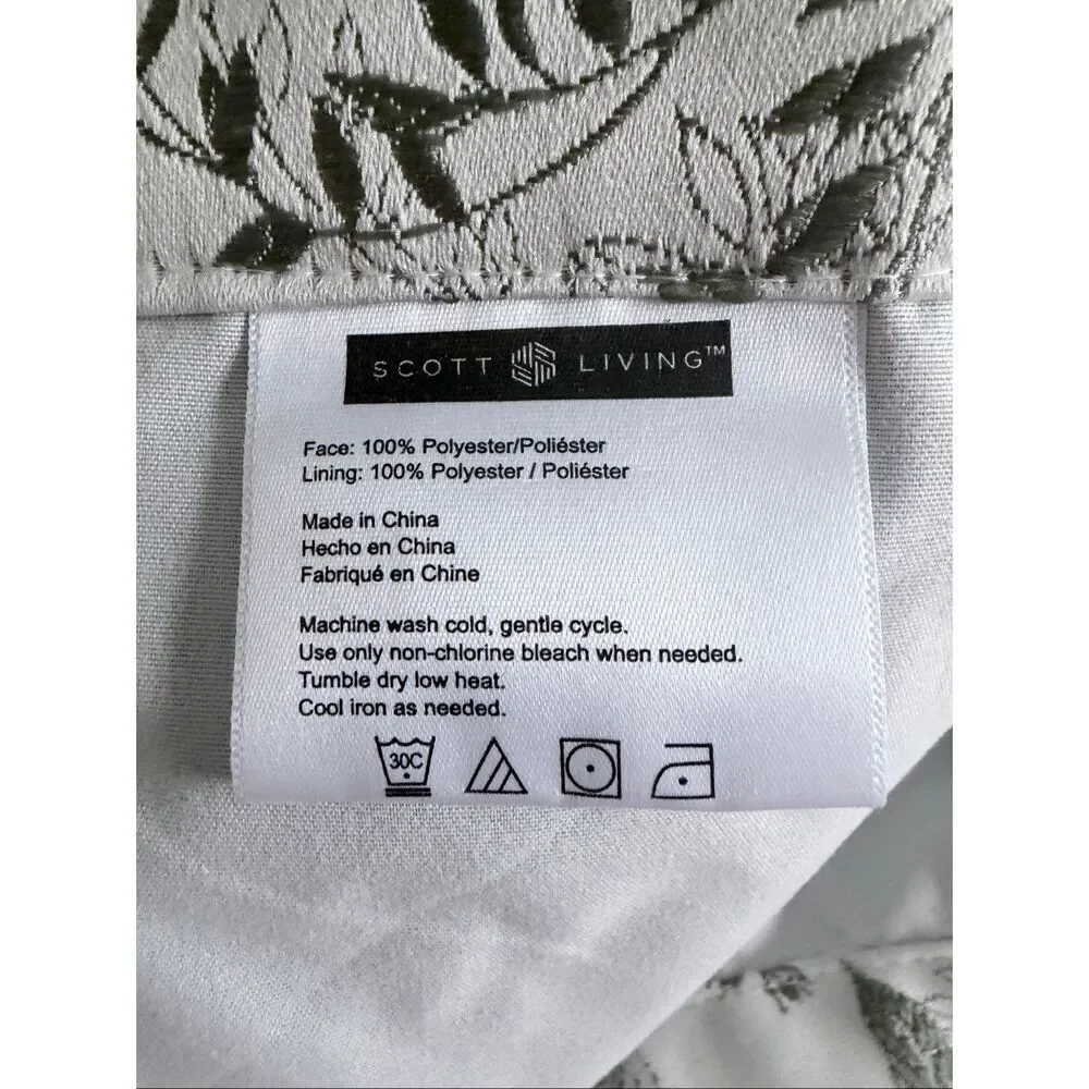 Scott Living Aubry Shimmering Floral 100% Blackout Back Tab Curtain Panel 96x51
